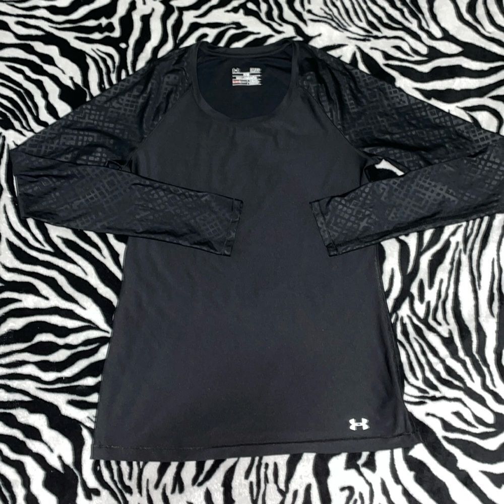 Under armour women’s print long sleeve fitted heat gear workout activewear top - Picture 1 of 11